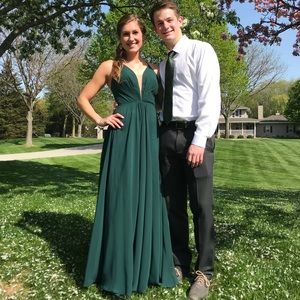 Faviana Hunter Green Formal Dress
